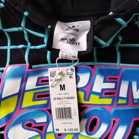 Medium Adidas x Jeremy Scott Rally Hoody HG6511 Race Sweatshirt Pullover Unisex - Picture 6 of 9
